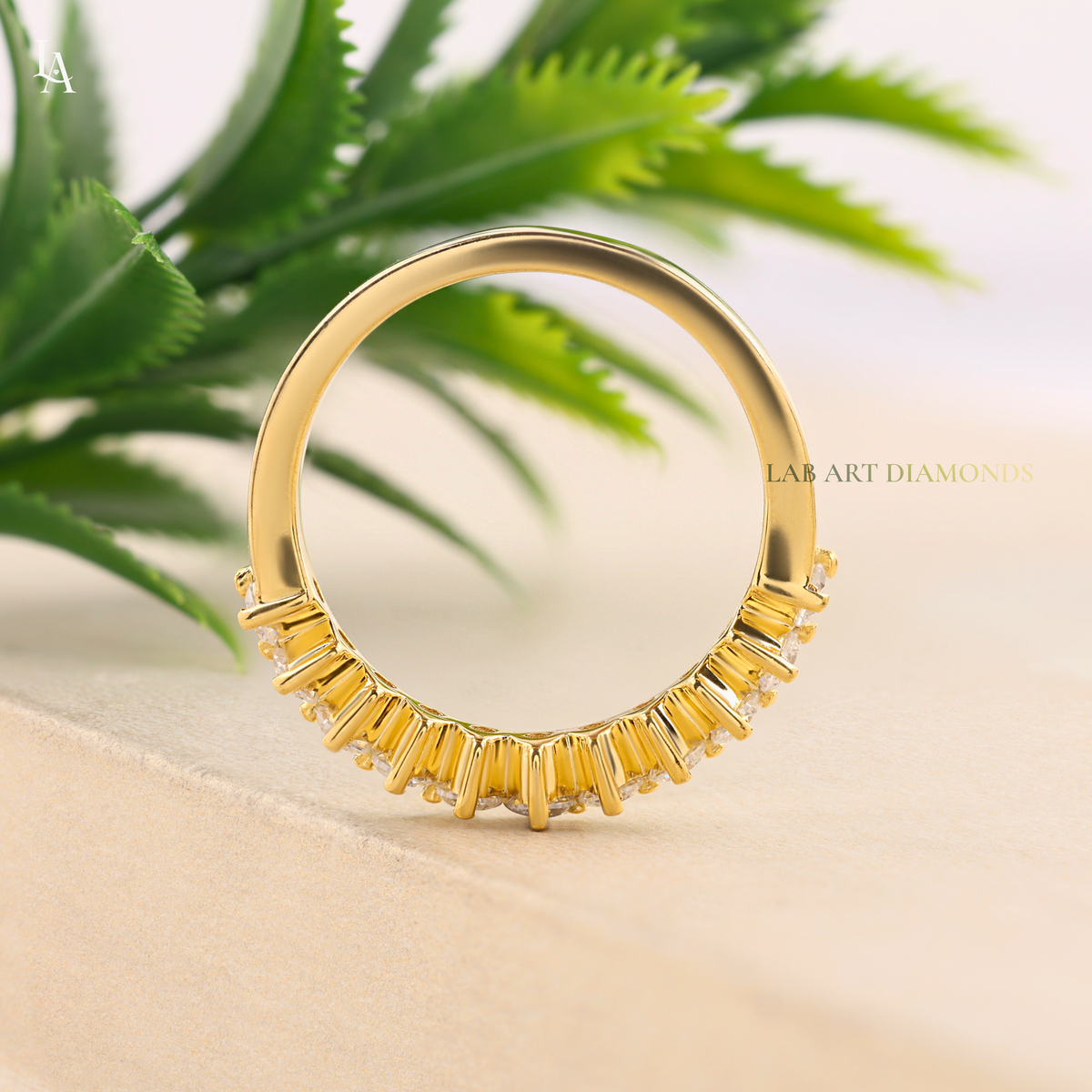 Round Cut Half Eternity Band
