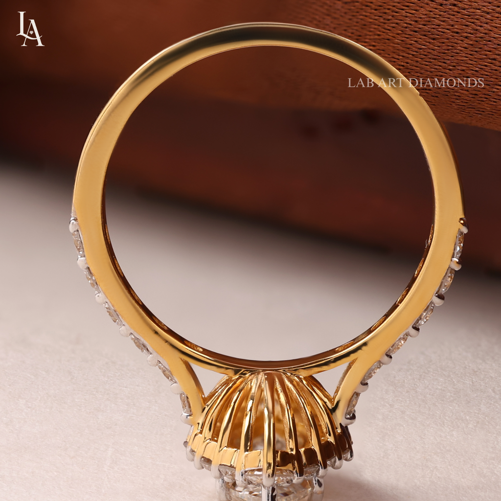 Marquise Cut Halo Engagement Ring