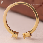 Toi Et Moi Baguette and Trillion Cuff Open Ring