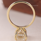 Emerald Cut Hidden Halo Solitaire Engagement Ring