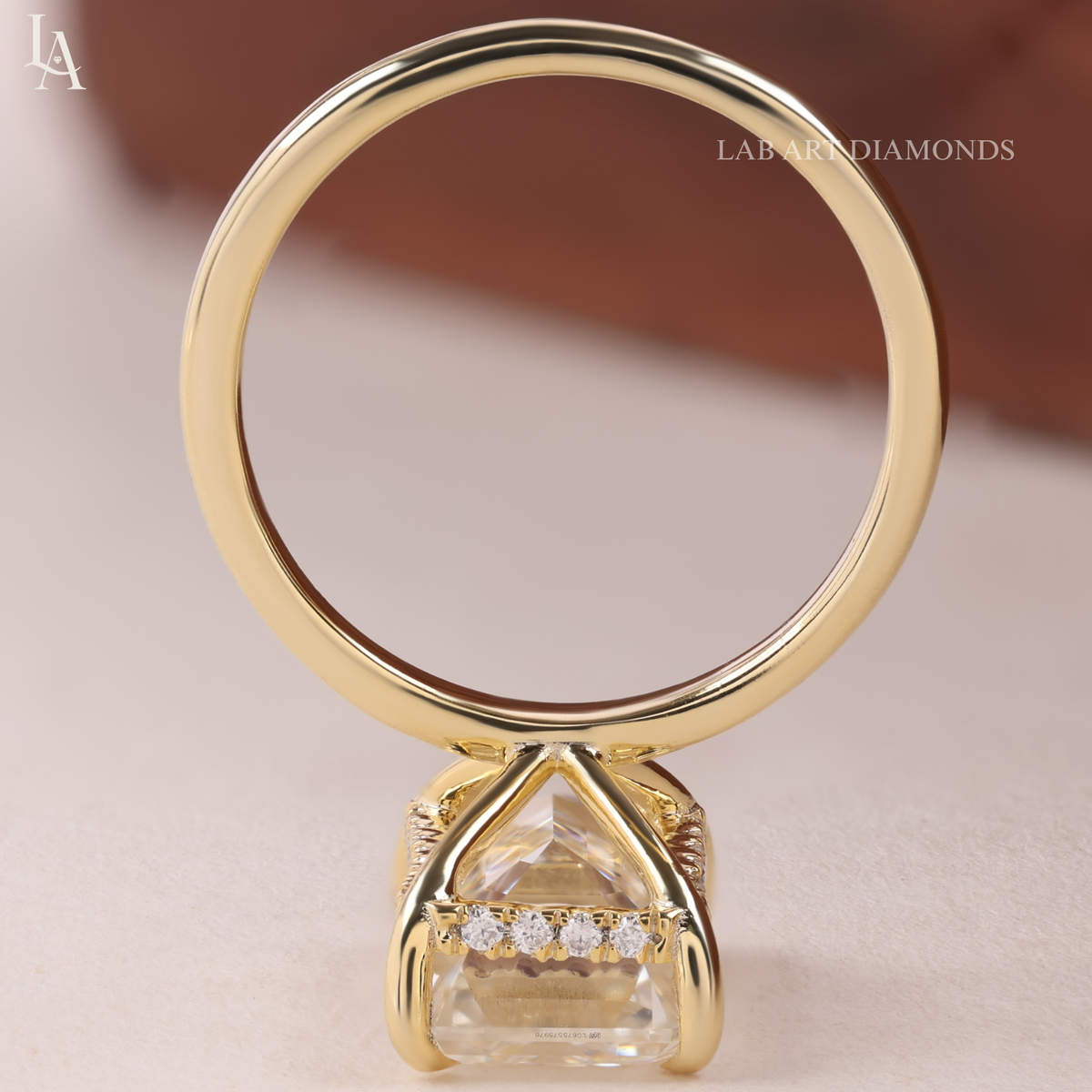 Emerald Cut Hidden Halo Solitaire Engagement Ring