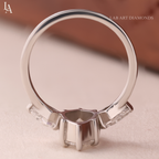 Marquise Cut 3 Stone Kite Side Art Deco Engagement Ring