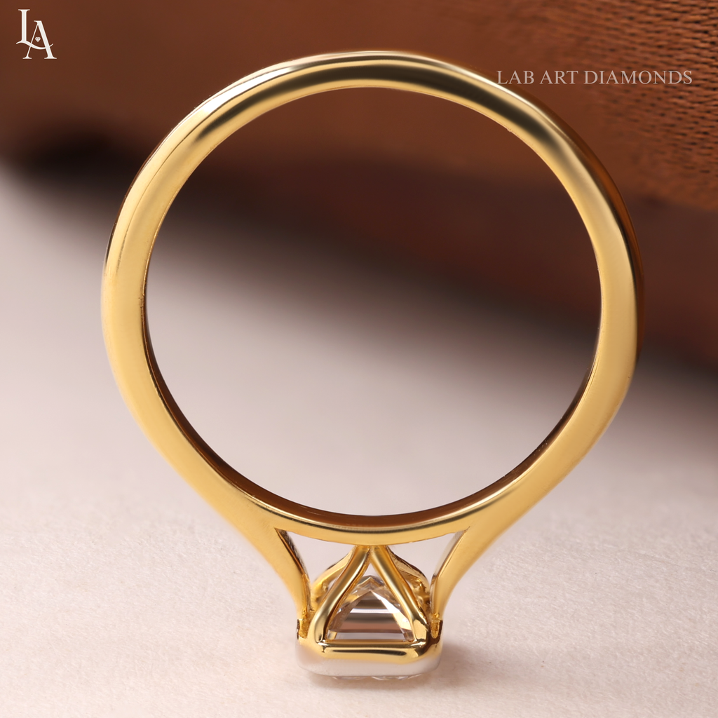 Emerald Cut Bezel Set Engagement Ring