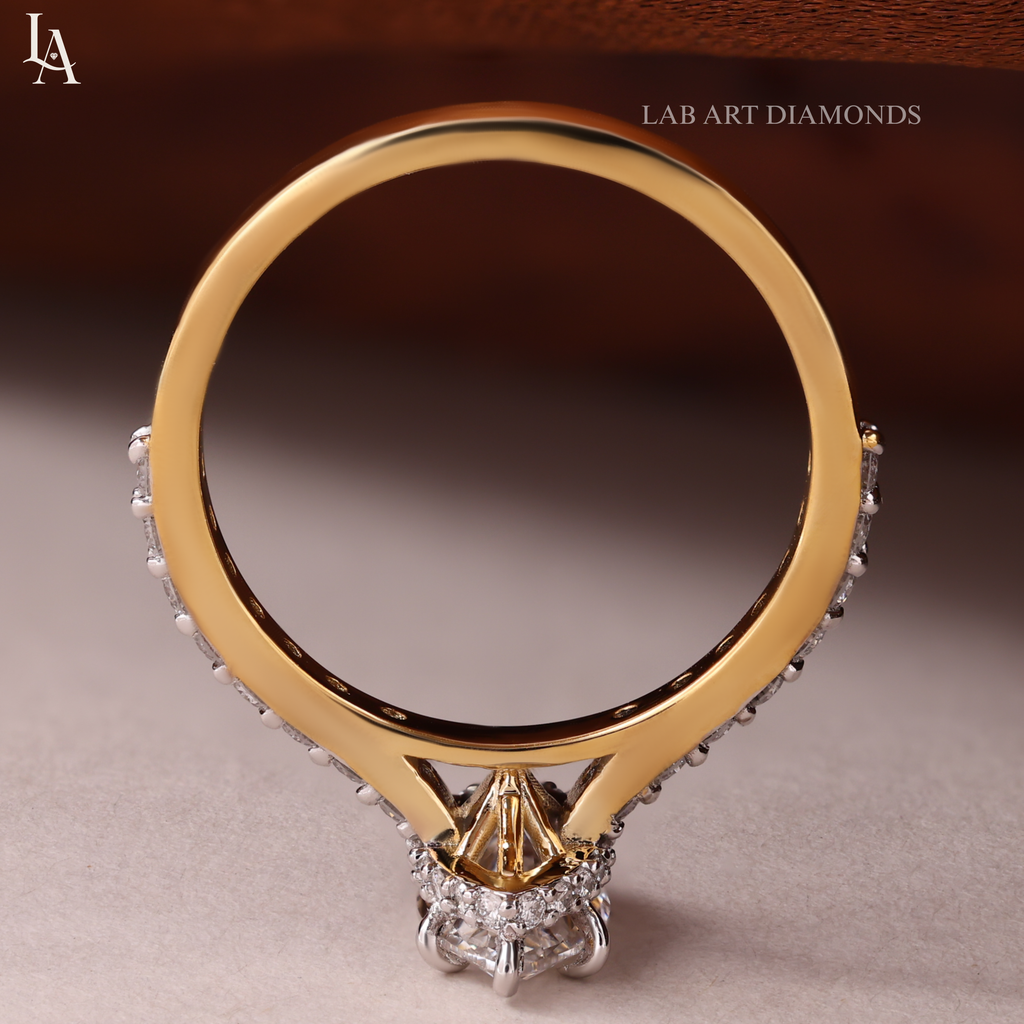 Marquise Cut Hidden Halo Engagement Ring