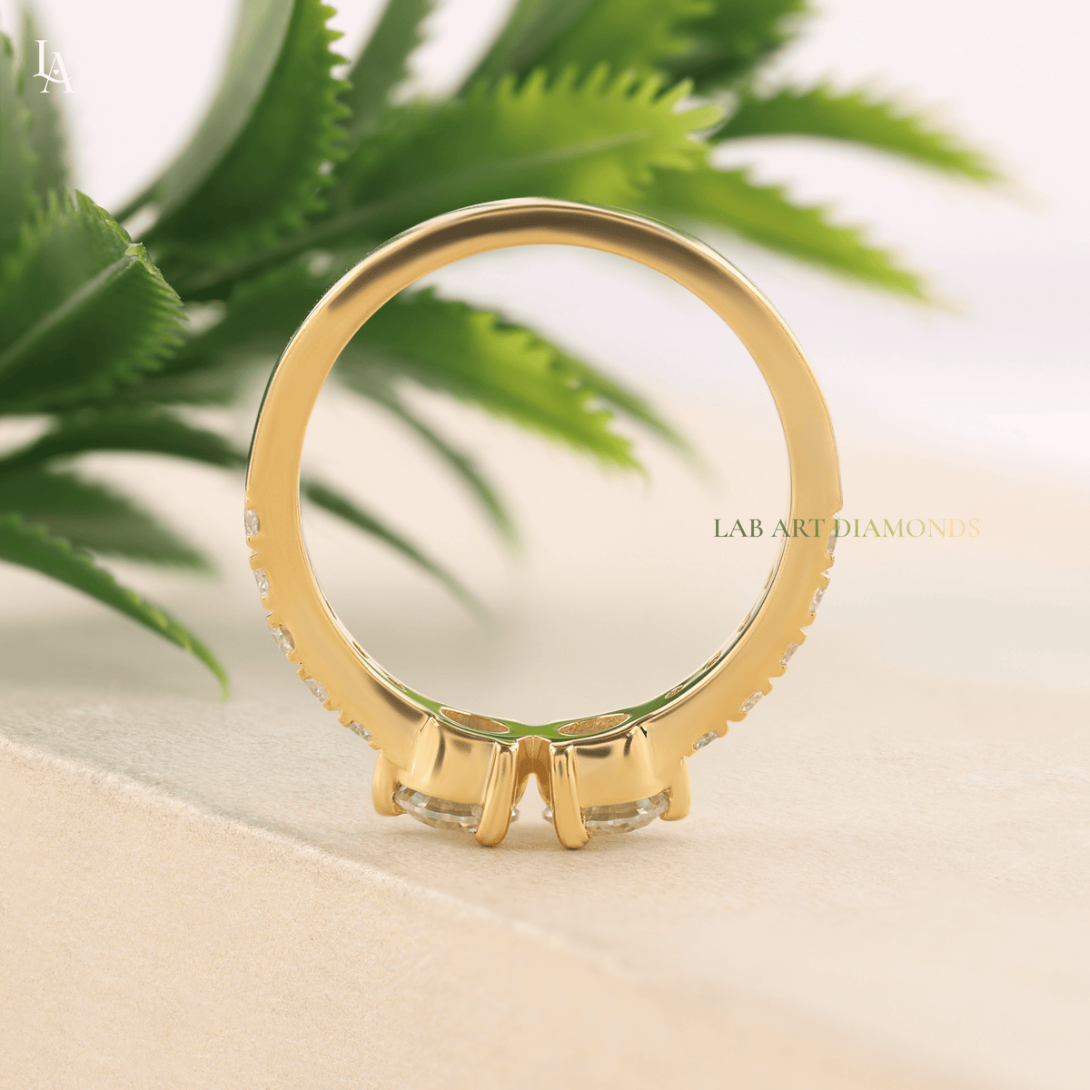 Toi et Moi Minimalist Bridal Engagement Band