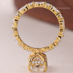 Radiant Cut Hidden Halo Marquise Eternity Engagement Ring
