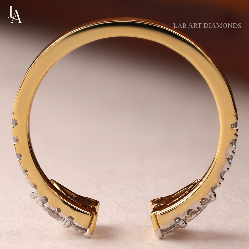 Pear Cut Double Cluster Band