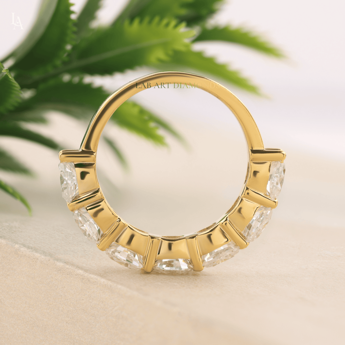 Oval Cut Half Eternity Band