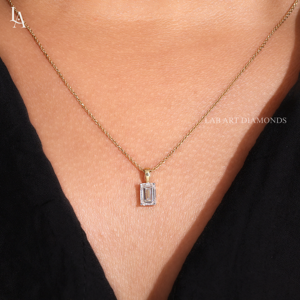 Emerald Cut Solitaire Pendent