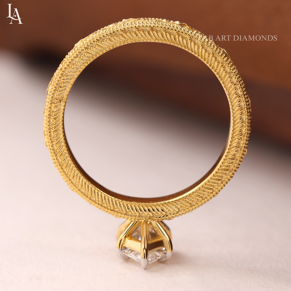 Marquise Cut Vintage Hand Engraved Solitaire Engagement Ring