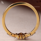 Curved Marquise Crown Wedding Band