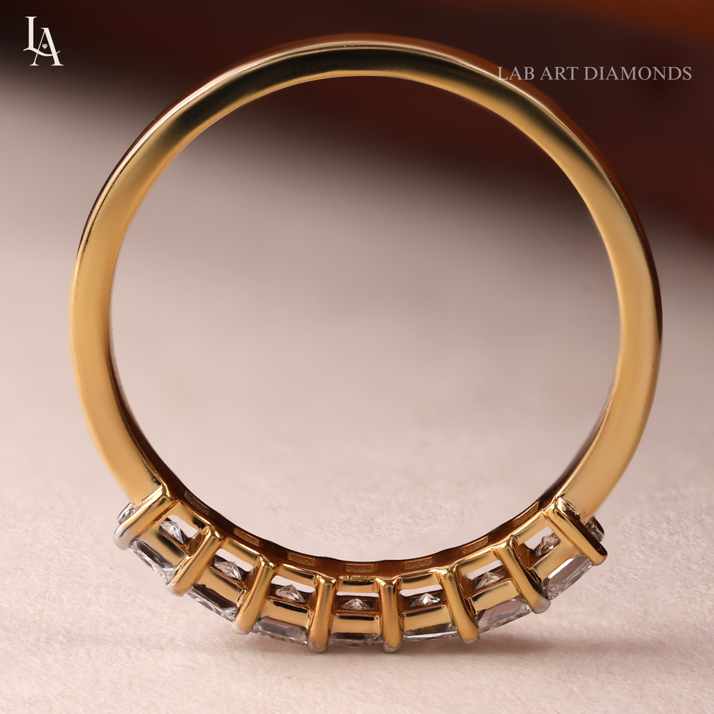 Princess Cut Half Eternity Band