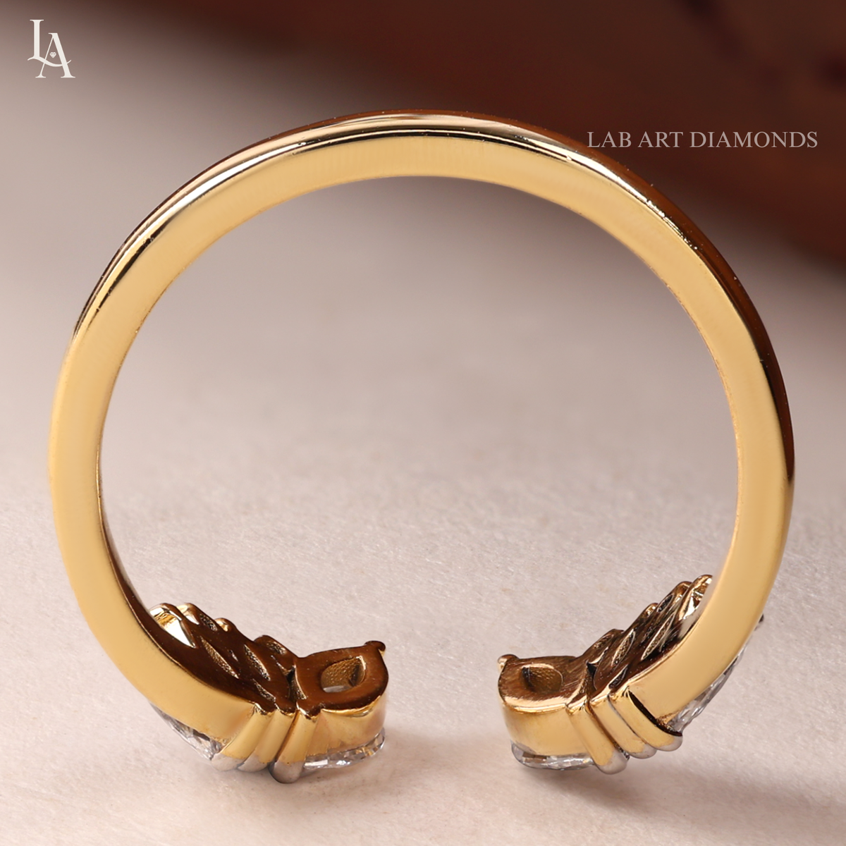 Marquise Cluster Open Leaf Wrap Band