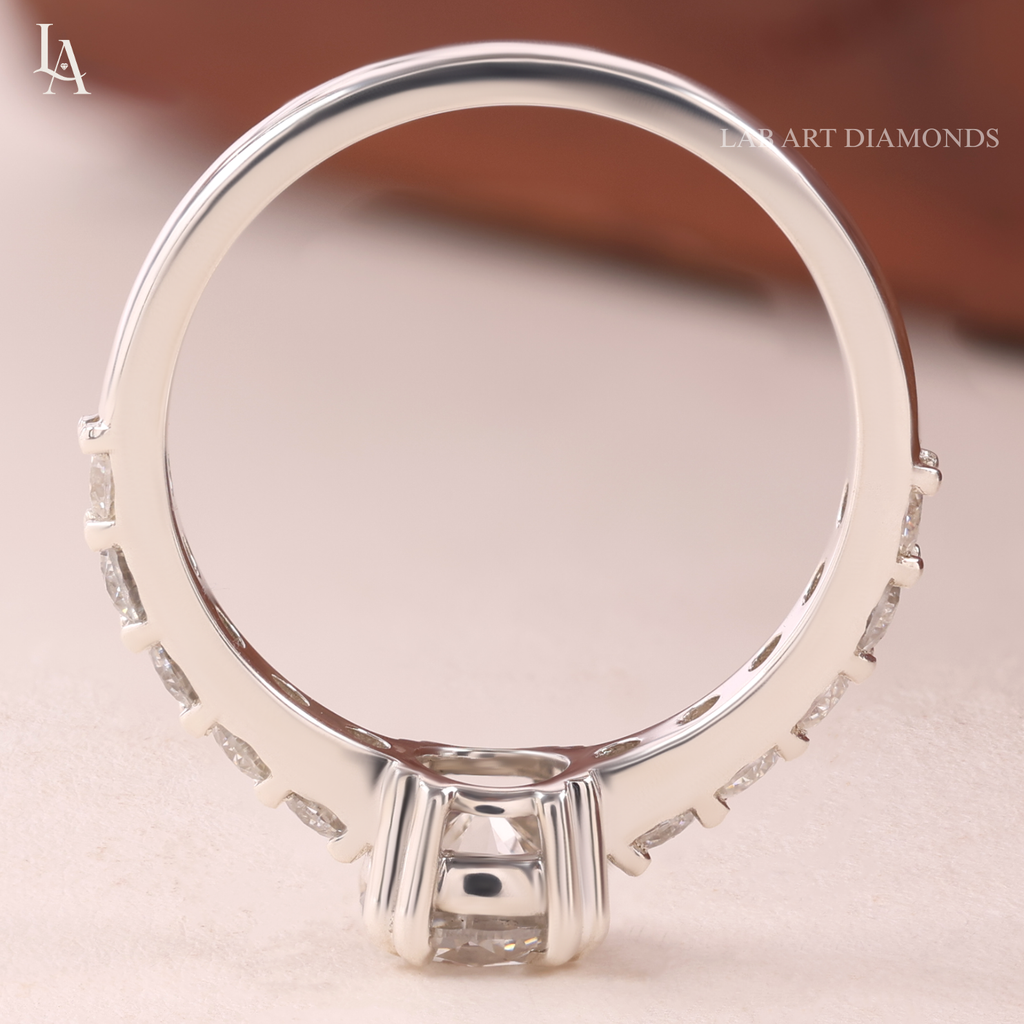 Round Cut Pave Engagement Ring