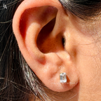 Emerald Cut Stud Earrings