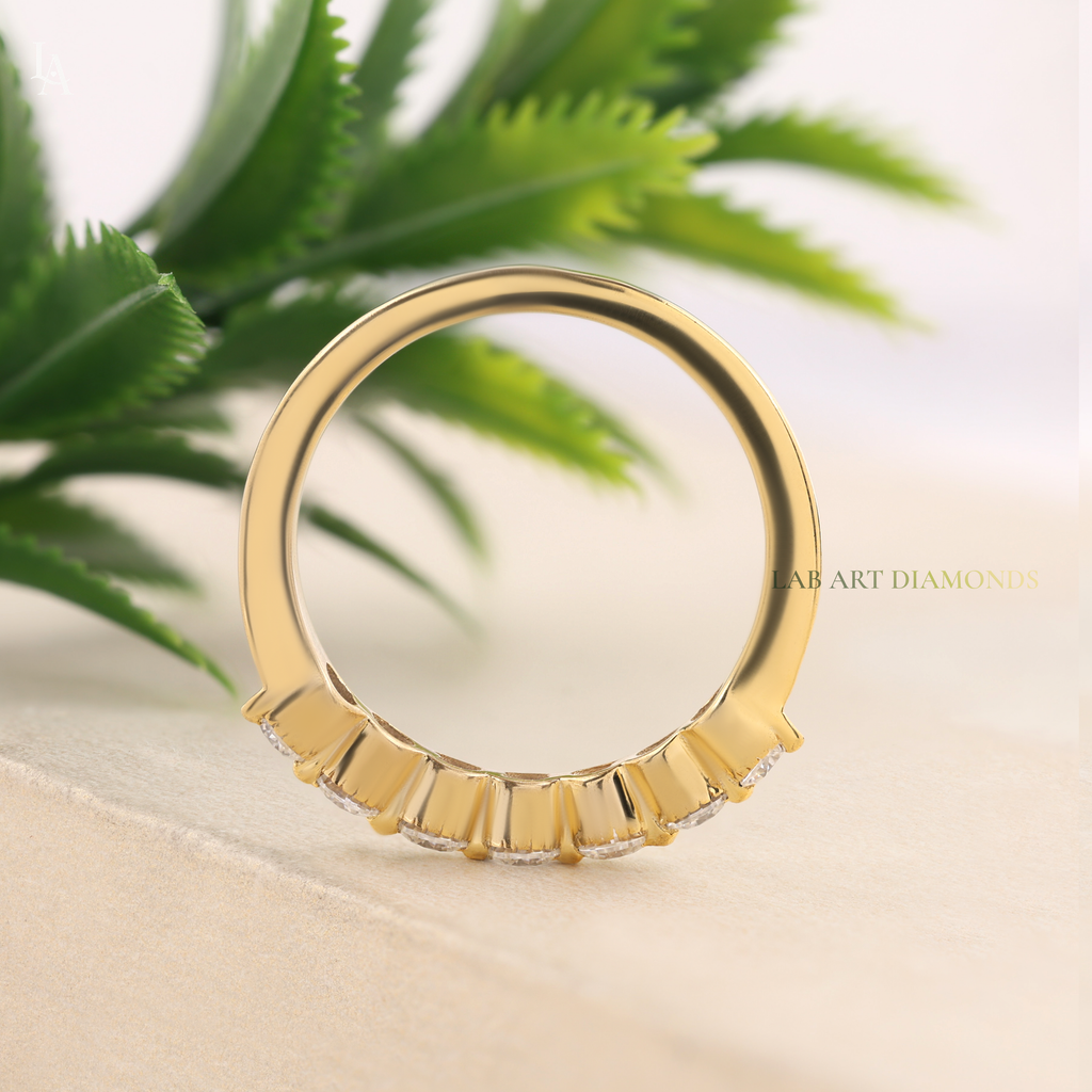 Round Cut Half Eternity Band