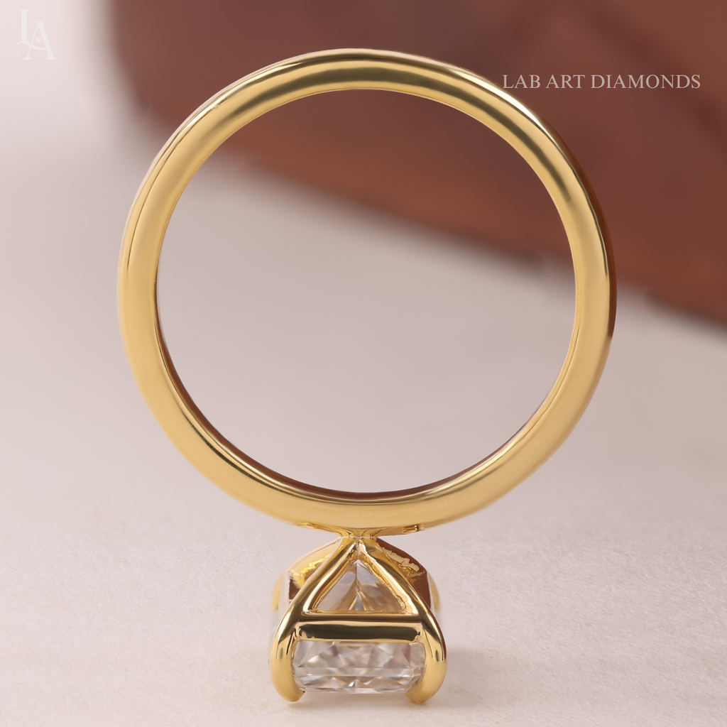 Elongated Radiant Cut Solitaire Engagement Ring