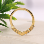 Chevron V Shaped Contour Ring