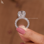 Oval Cut Hidden Halo Engagement Ring