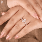 Marquise Cut Hidden Halo Engagement Ring