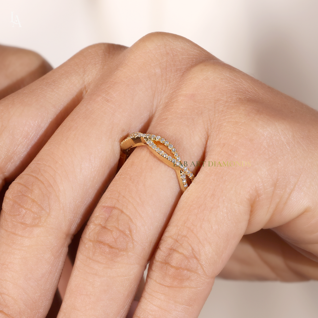 Twisted Infinity Half Eternity Band