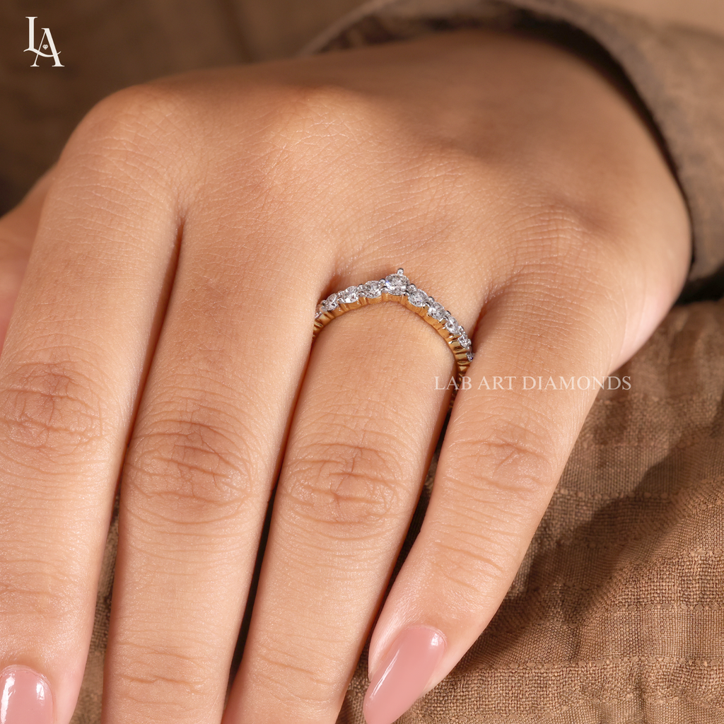V Shaped Chevron Eternity Band