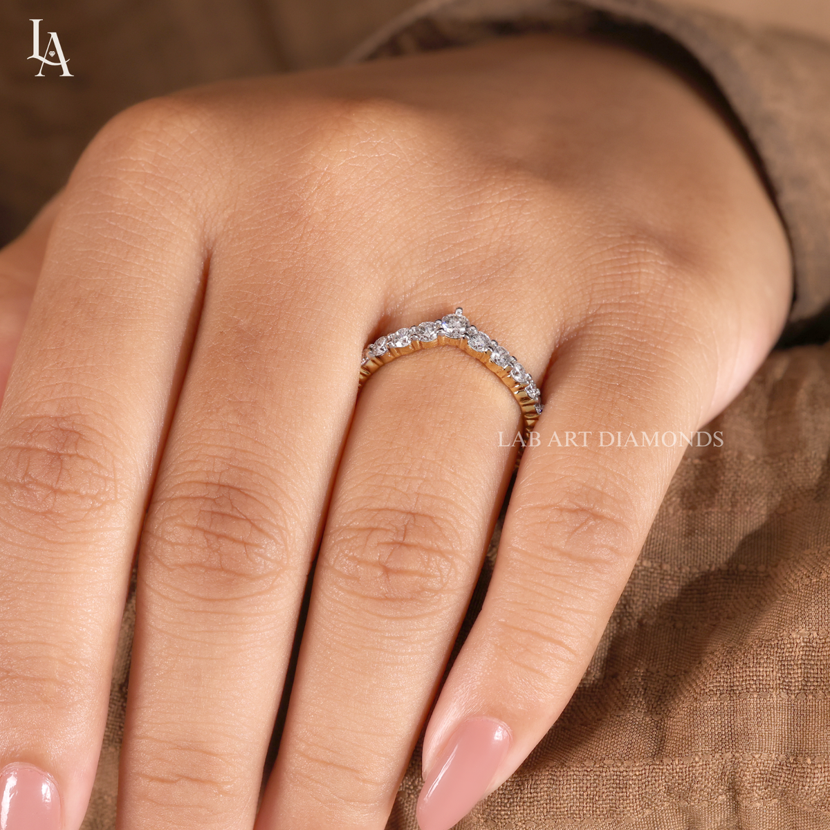 V Shaped Chevron Eternity Band