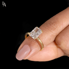 Elongated Radiant Cut Solitaire Engagement Ring