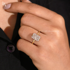Radiant Cut Hidden Halo Solitaire Engagement Ring