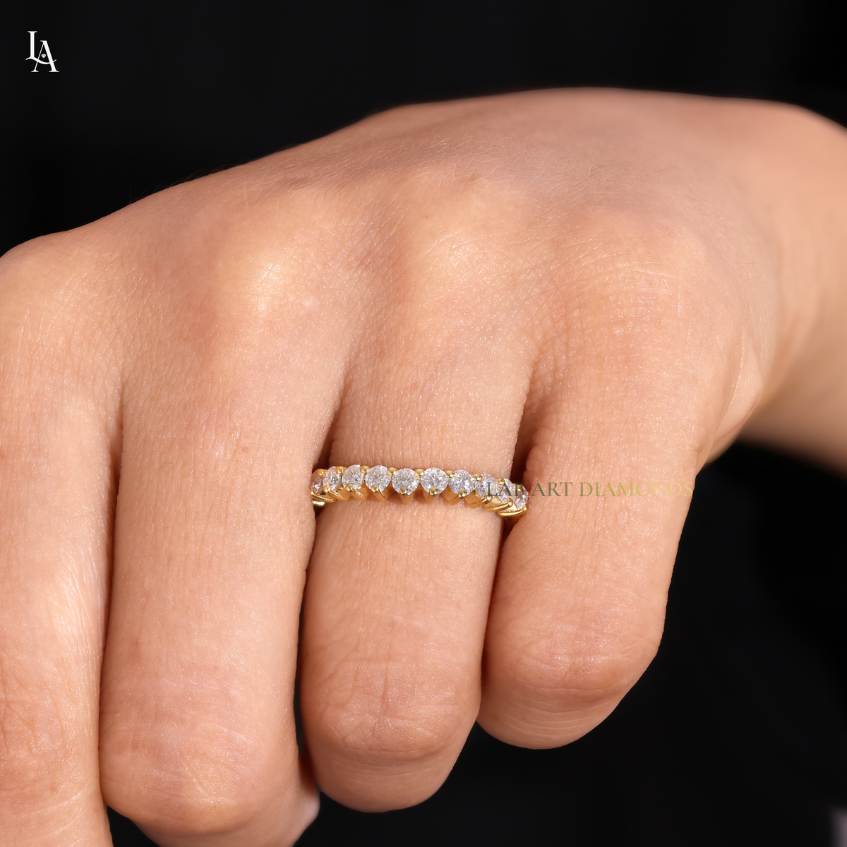Round Cut Half Eternity Band