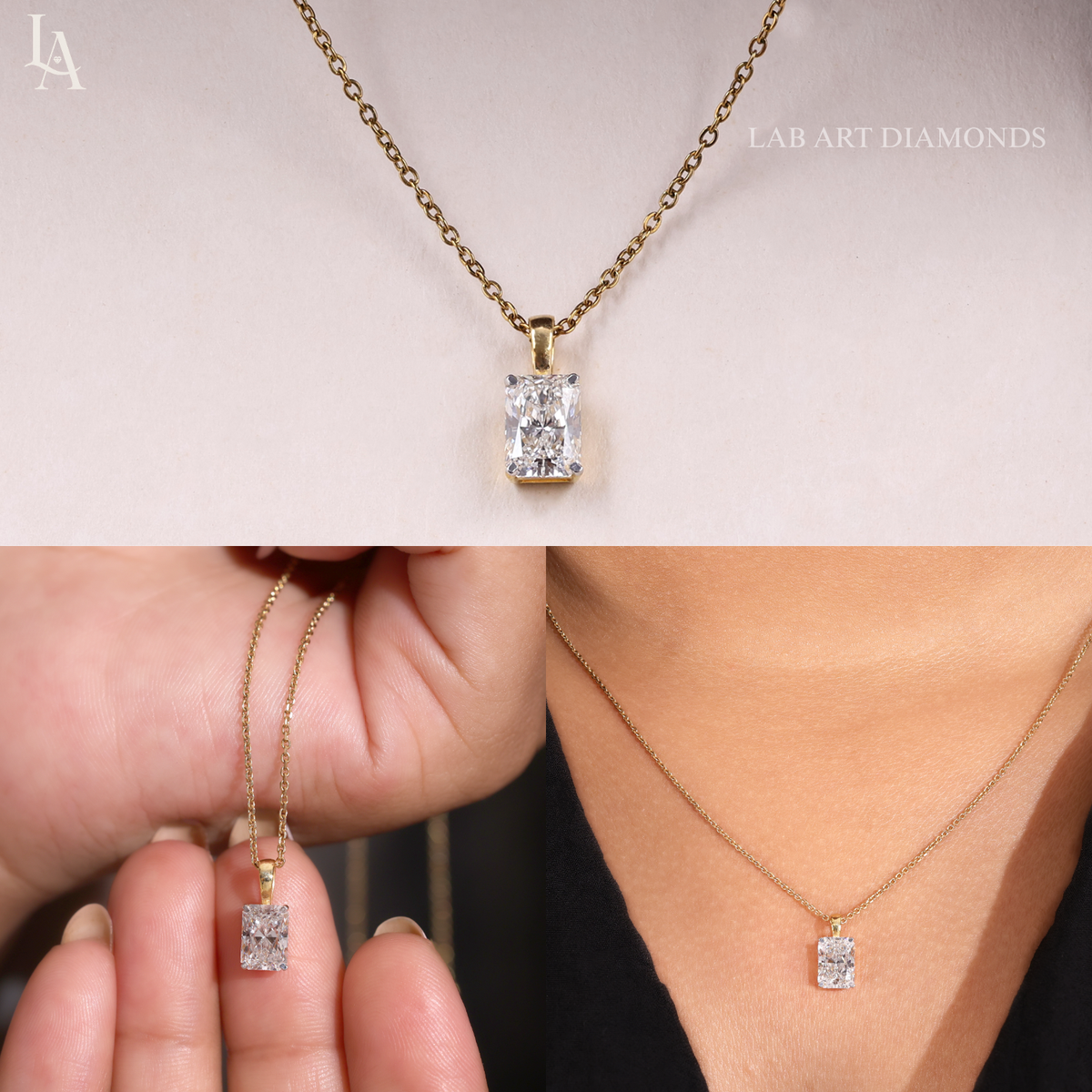 Cushion Cut Solitaire Pendent