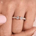 Toi et Moi Minimalist Bridal Engagement Band