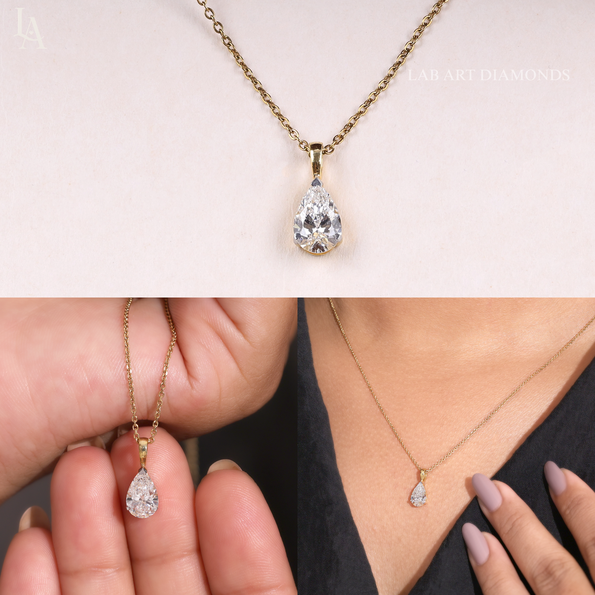 Pear Cut Solitaire Pendent