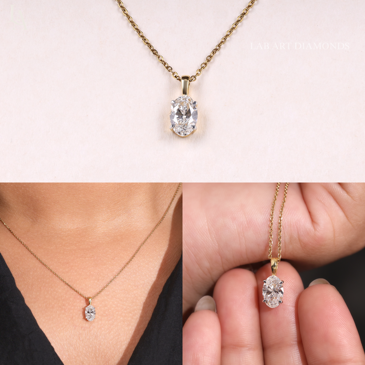 Oval Cut Solitaire Pendent