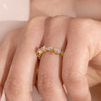 Twisted Vine Spiral Half Eternity Ring
