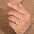 Pear Cut Tapered Pave Band Engagement Ring
