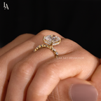 Radiant Cut Hidden Halo Marquise Eternity Engagement Ring