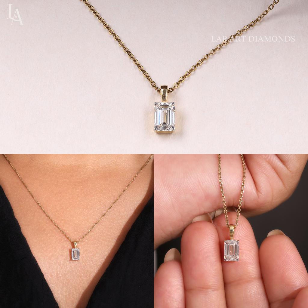 Emerald Cut Solitaire Pendent