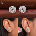 Round Cut Stud Earrings