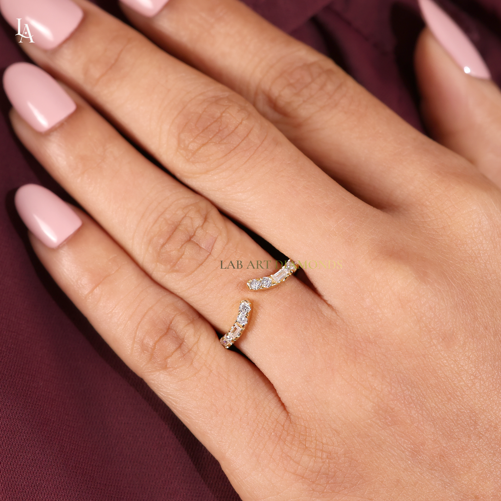 Bagutte Open Ended Stacking Art Deco Ring