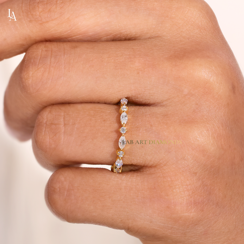 Vintage Marquise Half Eternity Band