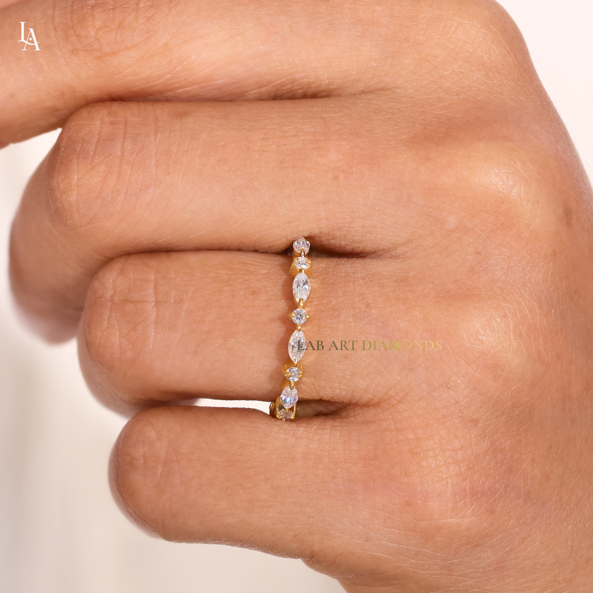 Vintage Marquise Half Eternity Band