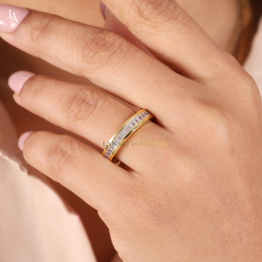 Bagutte Cut Channel Set Wedding Ring