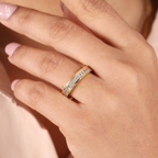 Bagutte Cut Channel Set Wedding Ring