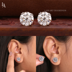 Round Cut Stud Earrings