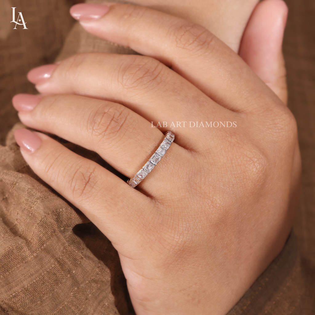 Emerald Cut Full Eternity Band