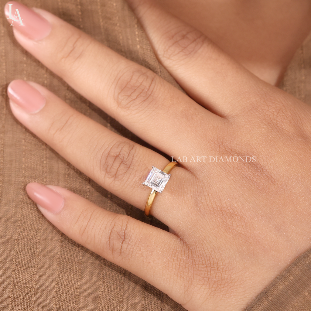 Asscher Cut Solitaire Engagement Ring