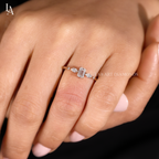Emerald Cut Marquise Cluster Diamond Engagement Ring