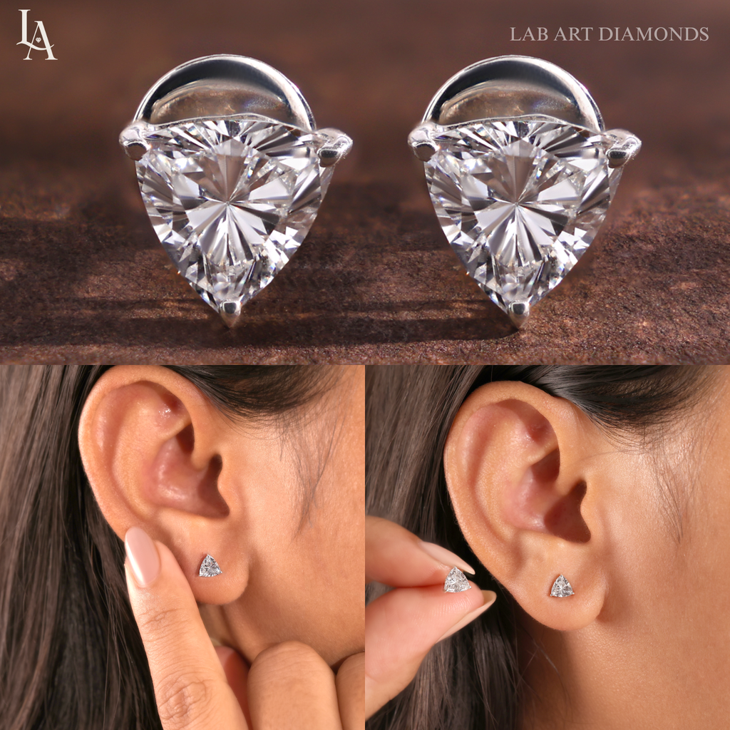 Trillion Cut Stud Earrings