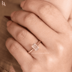 Emerald Cut Bezel Set Engagement Ring